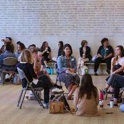 A group of interns attend art summit