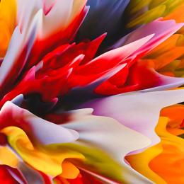 abstract art with flowing orange and red hues