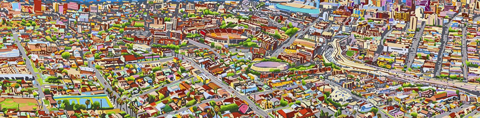 painting of la skyline