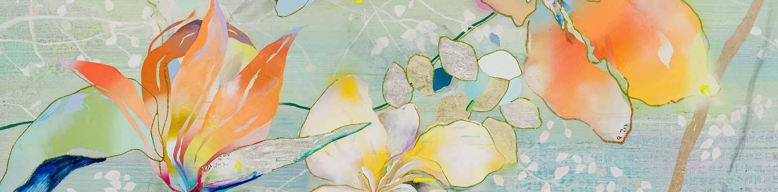 painting of orange and white flowers