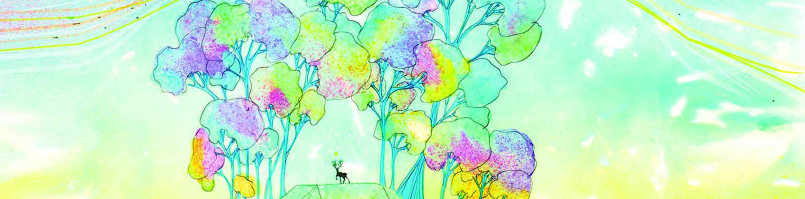 psychadelic painting of a deer